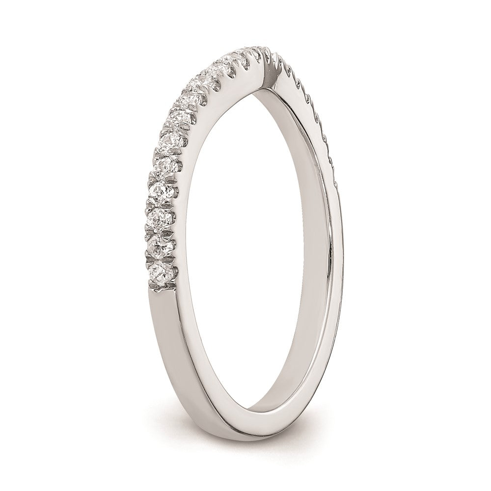 0.18ct. CZ Solid Real 14k White Gold Wedding Wedding Band Ring