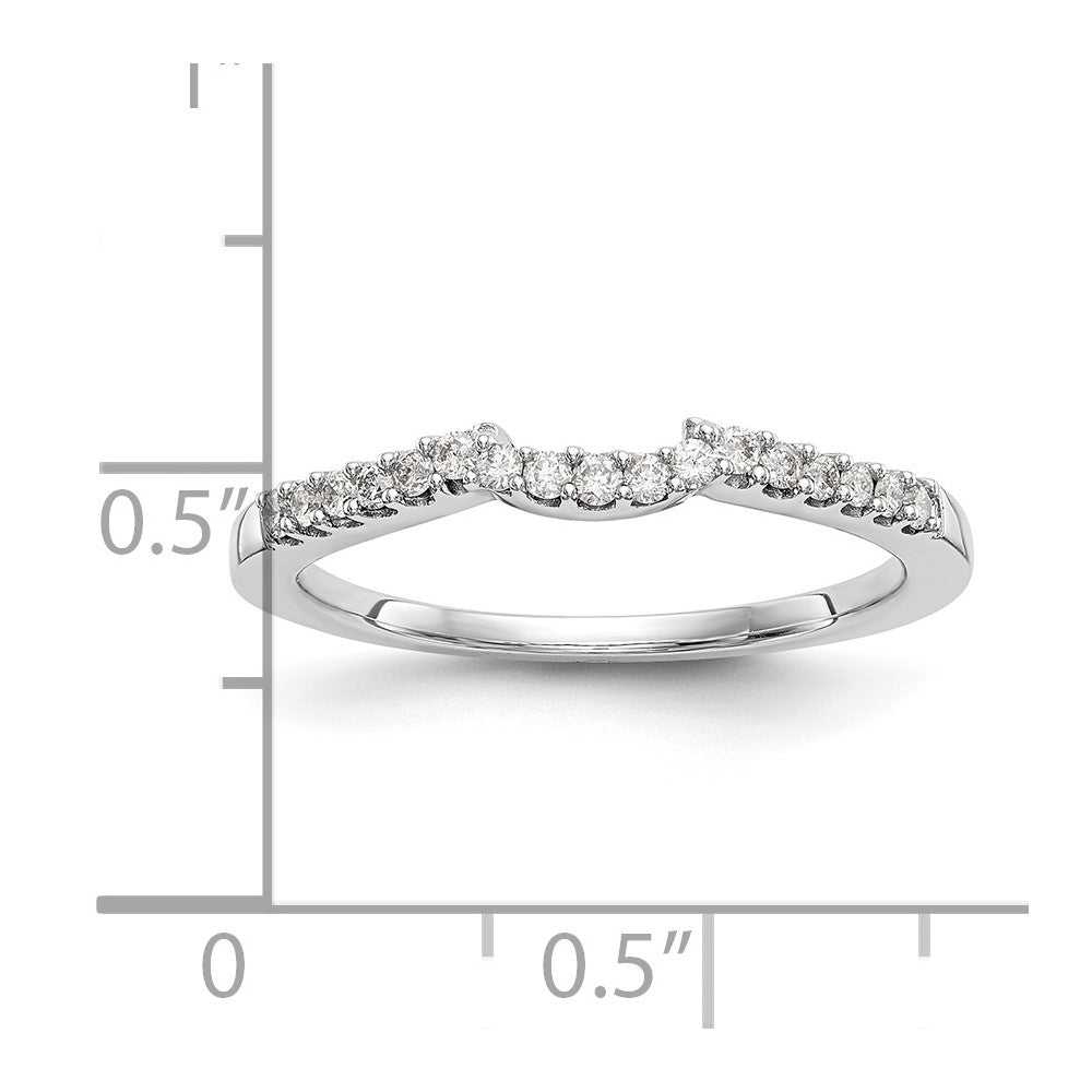 14k White Gold Real Diamond Wedding Band