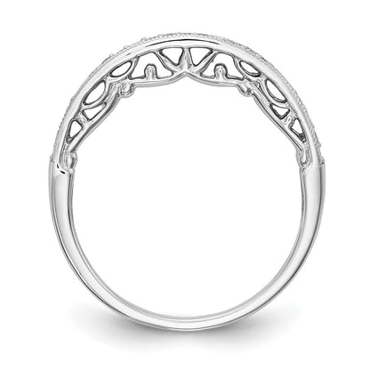 14k White Gold Real Diamond Wedding Band
