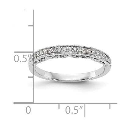 0.13ct. CZ Solid Real 14k White Gold Wedding Wedding Band Ring