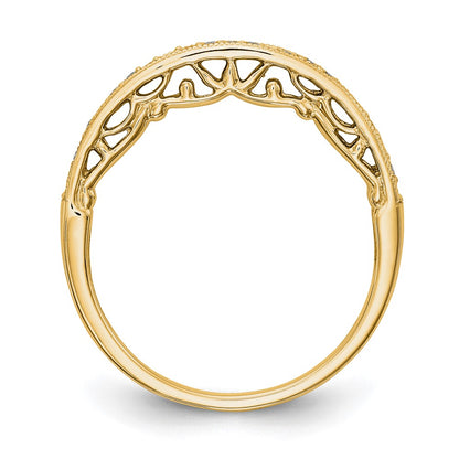 14k Yellow Gold Real Diamond Wedding Band