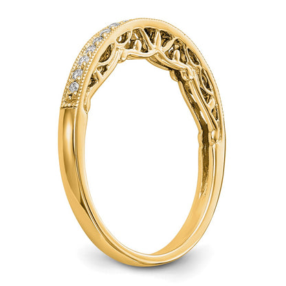 14k Yellow Gold Real Diamond Wedding Band