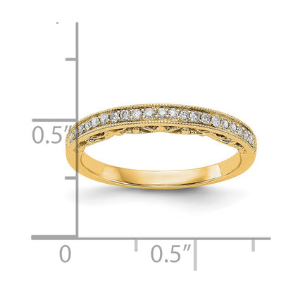 14k Yellow Gold Real Diamond Wedding Band