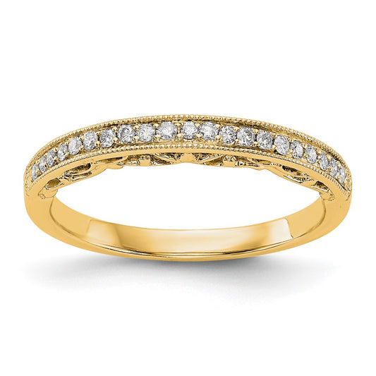 14k Yellow Gold Real Diamond Wedding Band