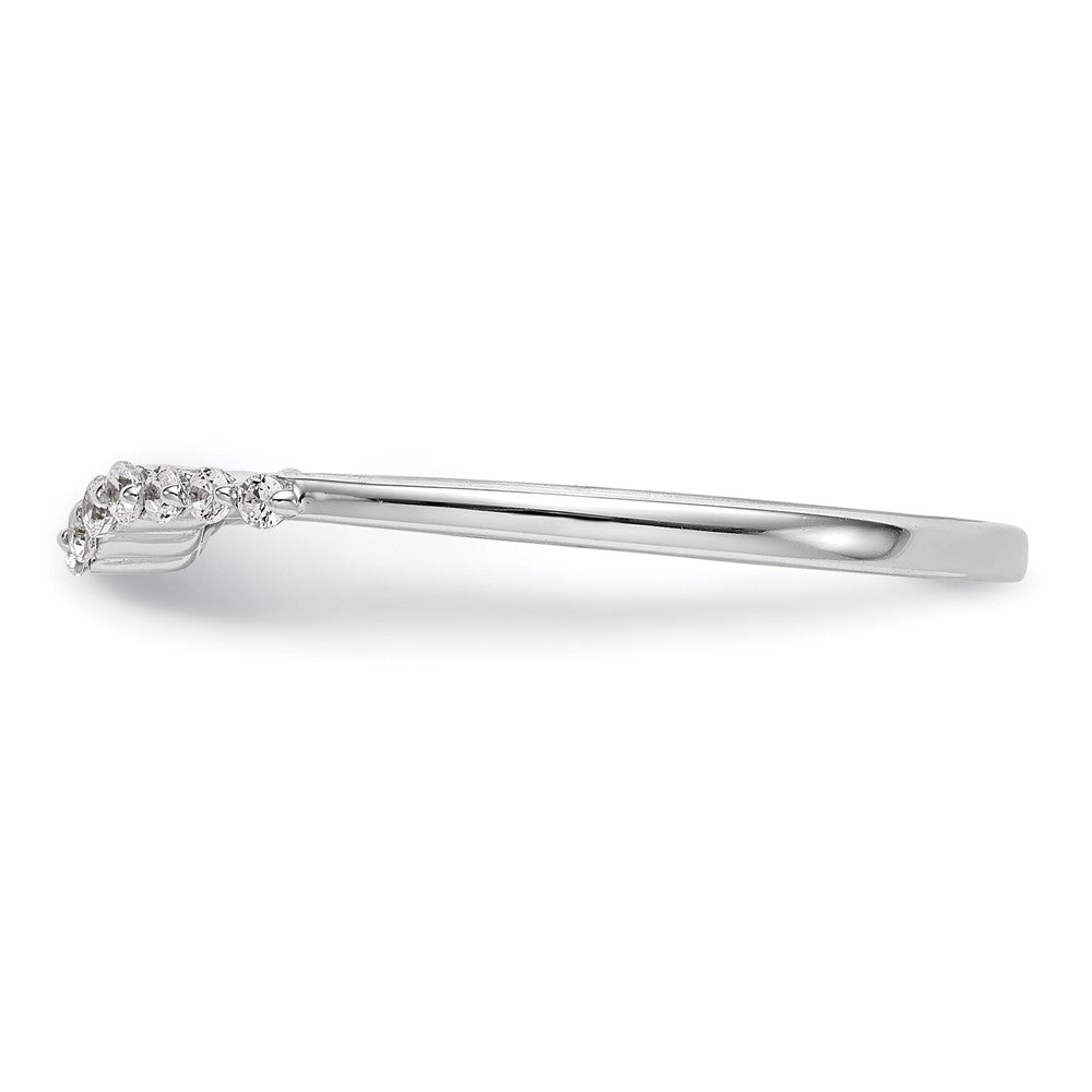 0.15ct. CZ Solid Real 14k White Gold Wedding Wedding Band Ring