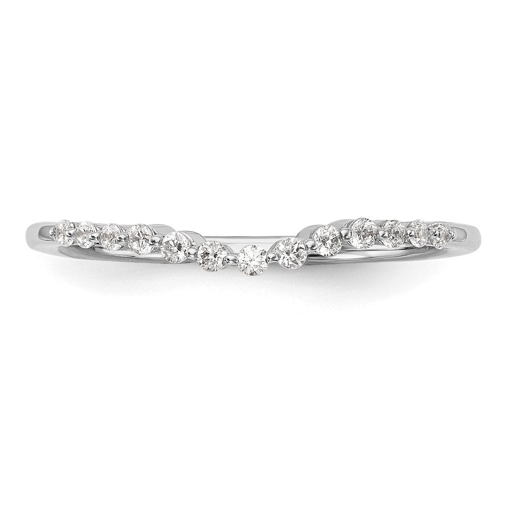0.15ct. CZ Solid Real 14k White Gold Wedding Wedding Band Ring