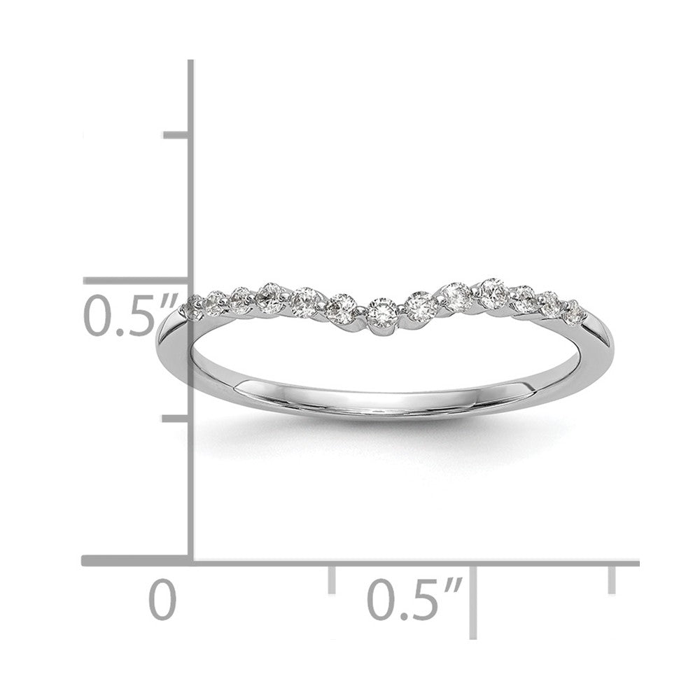 0.15ct. CZ Solid Real 14k White Gold Wedding Wedding Band Ring