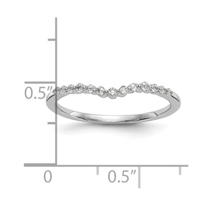 0.15ct. CZ Solid Real 14k White Gold Wedding Wedding Band Ring