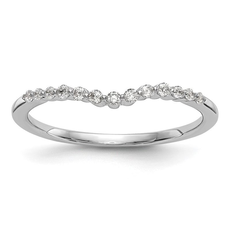 14k White Gold Real Diamond Wedding Band