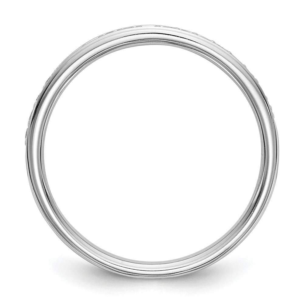 0.18ct. CZ Solid Real 14k White Gold Wedding Wedding Band Ring