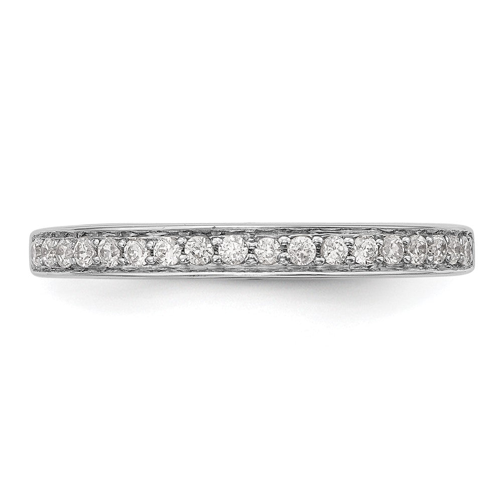 0.18ct. CZ Solid Real 14k White Gold Wedding Wedding Band Ring
