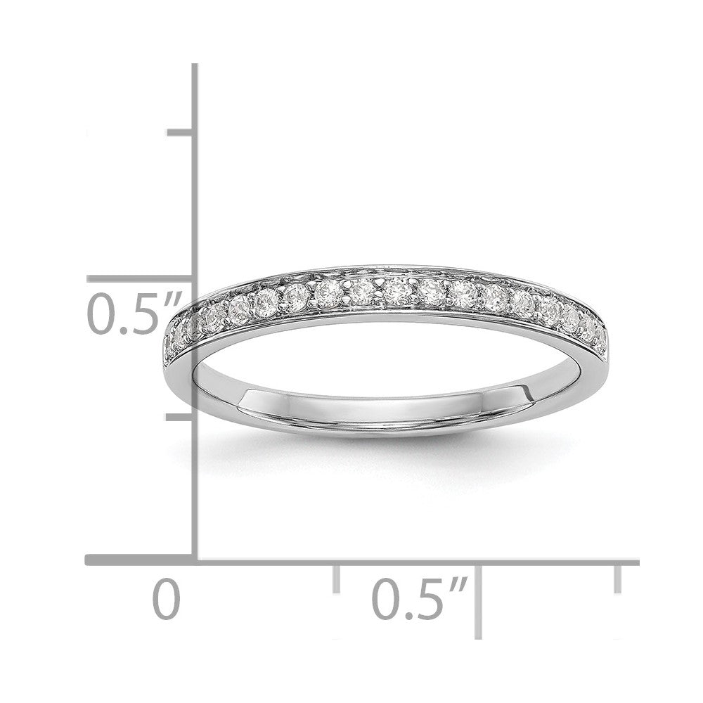 0.18ct. CZ Solid Real 14k White Gold Wedding Wedding Band Ring