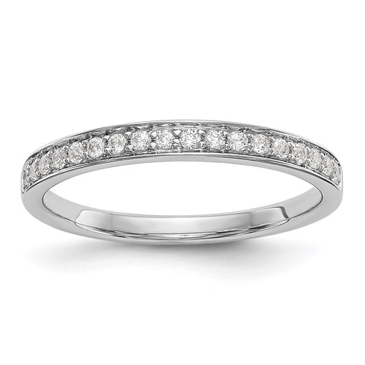 0.18ct. CZ Solid Real 14k White Gold Wedding Wedding Band Ring
