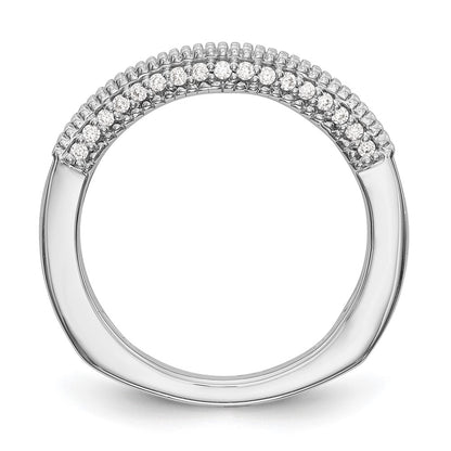 14K White Gold Real Diamond Wedding Band