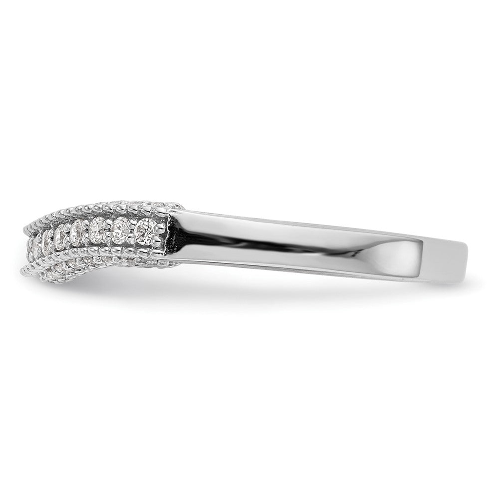 14K White Gold Real Diamond Wedding Band
