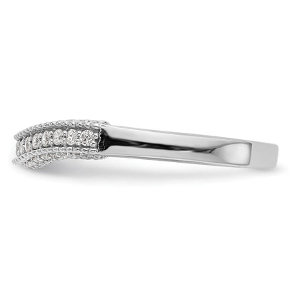 14K White Gold Real Diamond Wedding Band