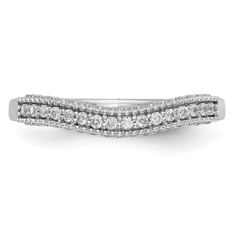 14K White Gold Real Diamond Wedding Band