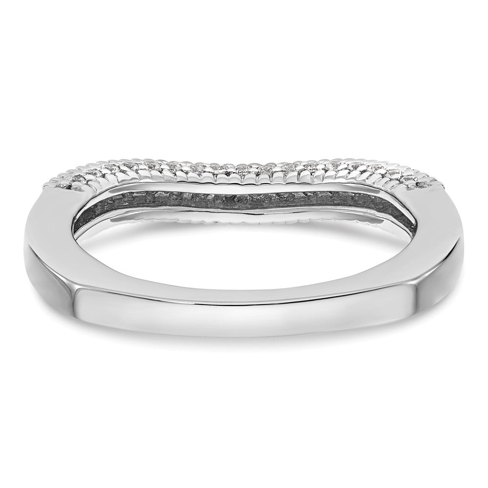 14K White Gold Real Diamond Wedding Band