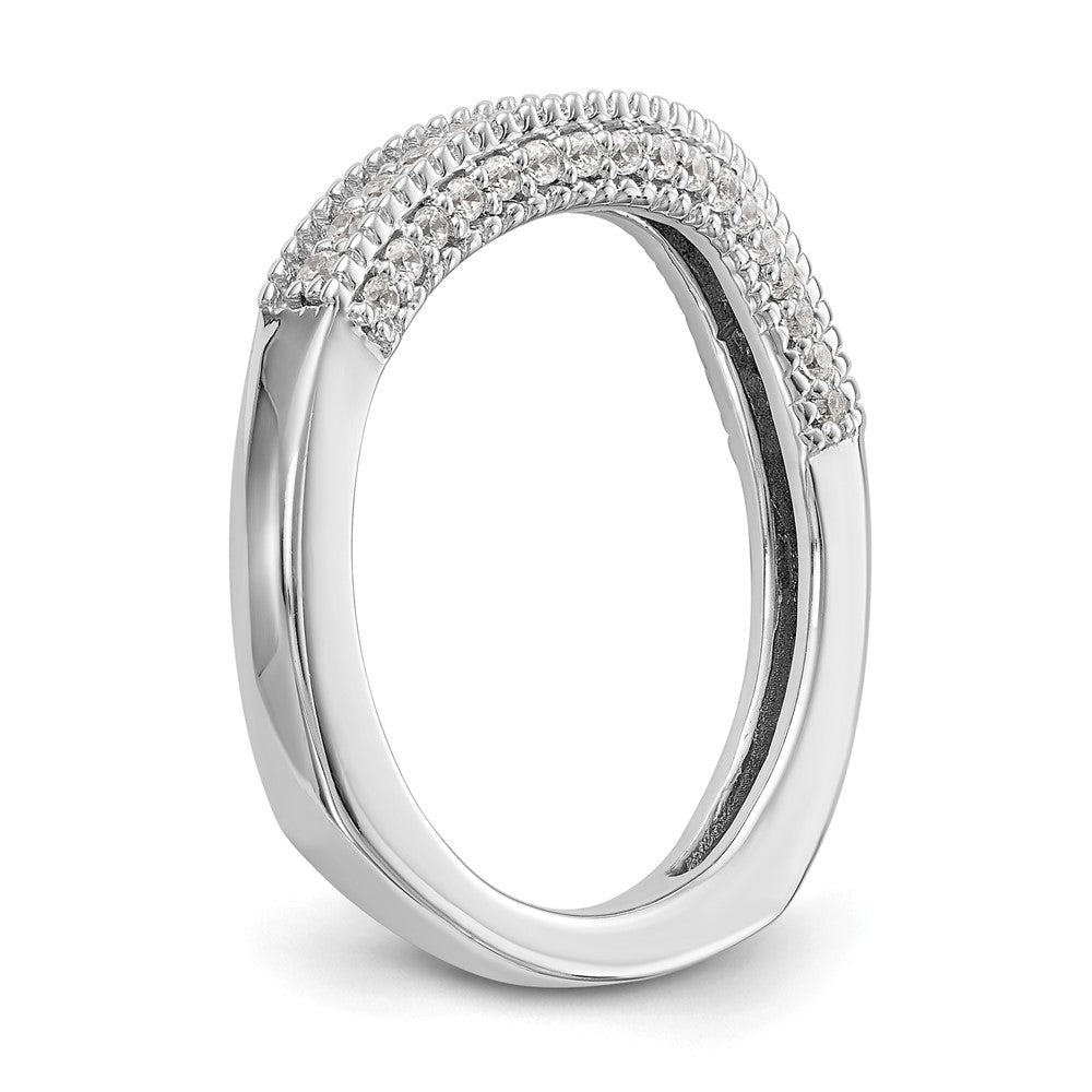14K White Gold Real Diamond Wedding Band