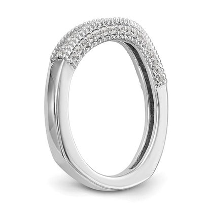 14K White Gold Real Diamond Wedding Band