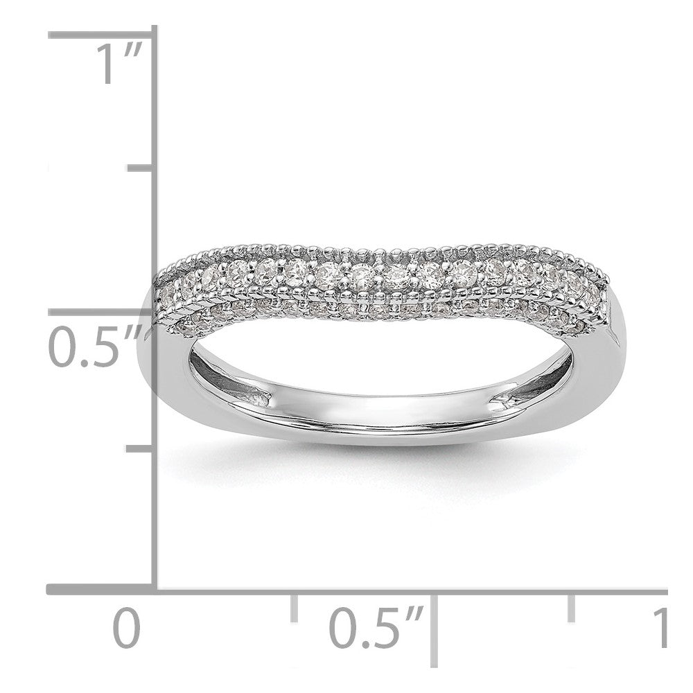 14K White Gold Real Diamond Wedding Band