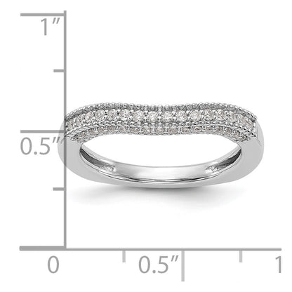 14K White Gold Real Diamond Wedding Band