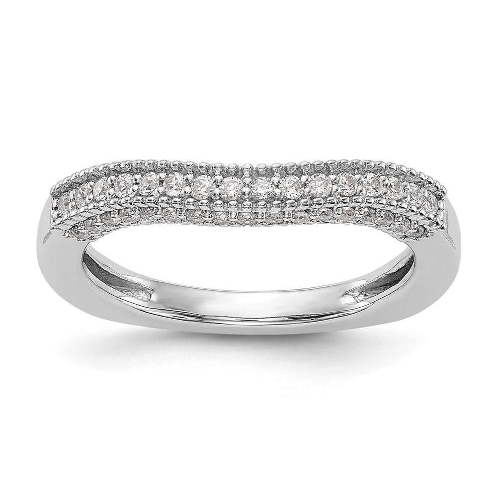 14K White Gold Real Diamond Wedding Band