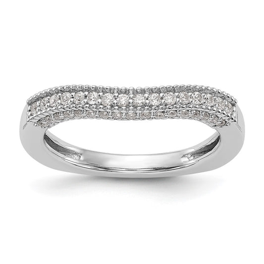 14K White Gold Real Diamond Wedding Band