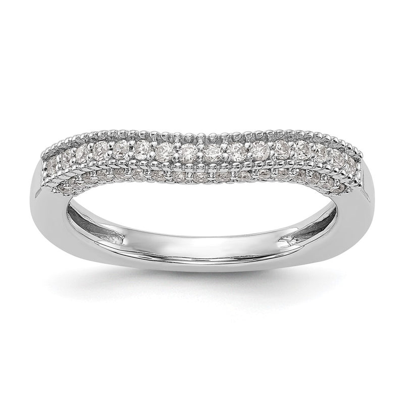 14K White Gold Real Diamond Wedding Band