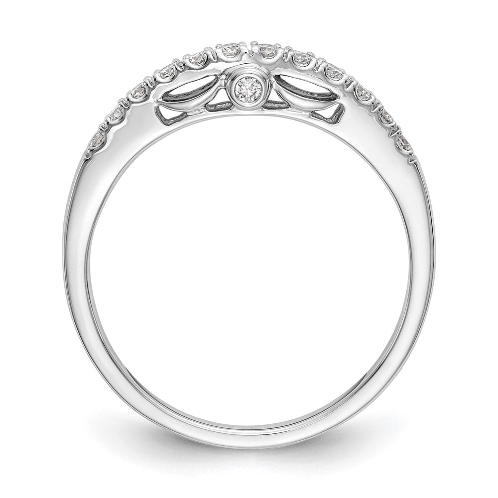 0.16ct. CZ Solid Real 14k White Gold Wedding Wedding Band Ring