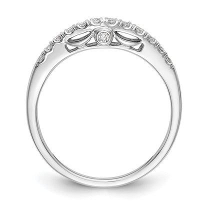 0.16ct. CZ Solid Real 14k White Gold Wedding Wedding Band Ring
