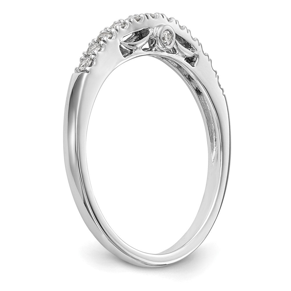 0.16ct. CZ Solid Real 14k White Gold Wedding Wedding Band Ring