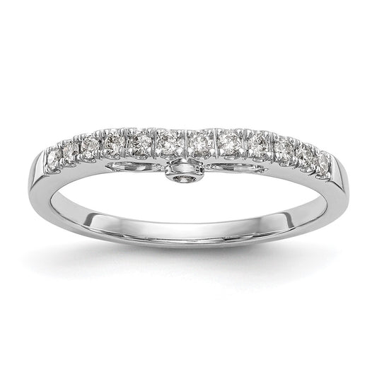 14k White Gold Real Diamond Wedding Band