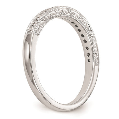 14k White Gold Real Diamond Wedding Band