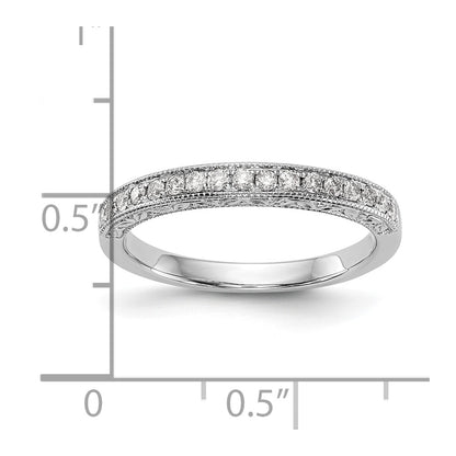14k White Gold Real Diamond Wedding Band