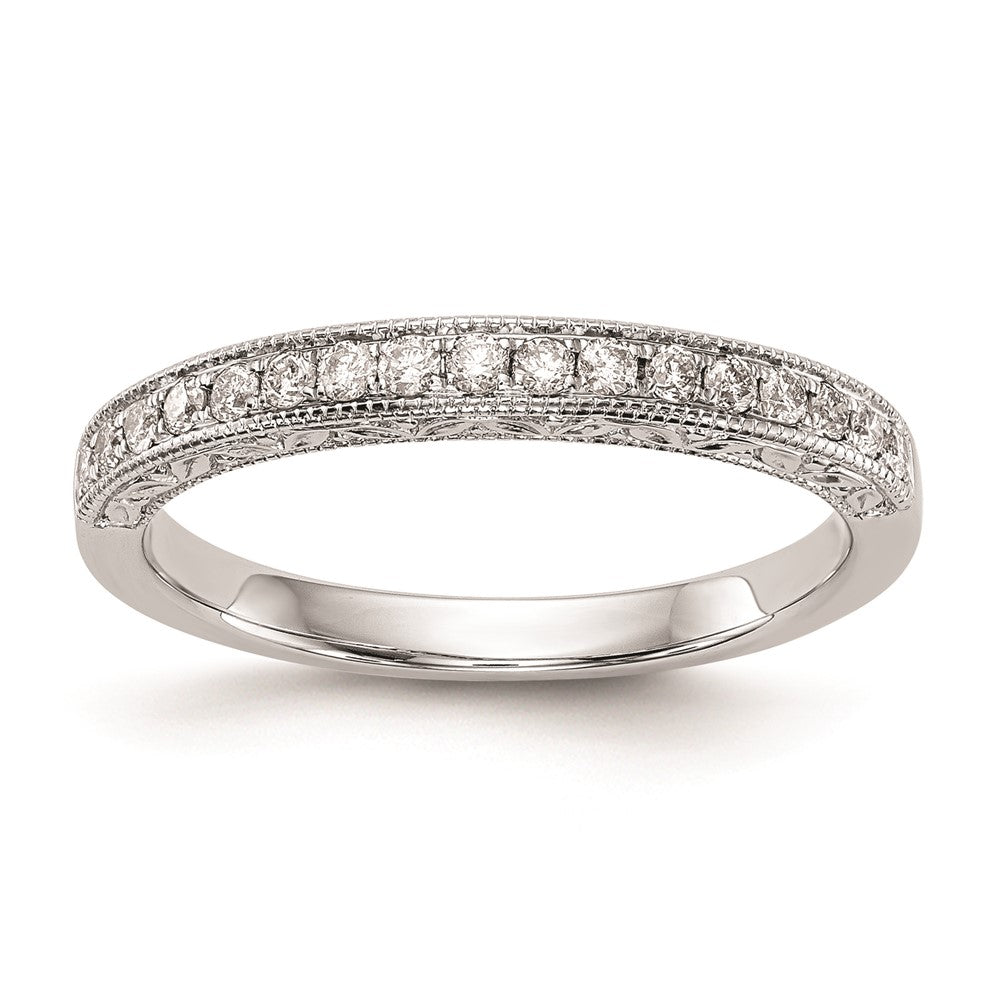 14k White Gold Real Diamond Wedding Band