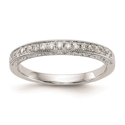 14k White Gold Real Diamond Wedding Band