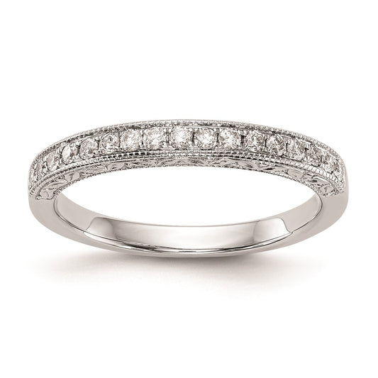 14k White Gold Real Diamond Wedding Band