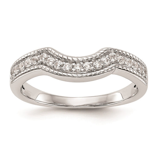 14k White Gold Real Diamond Wedding Band