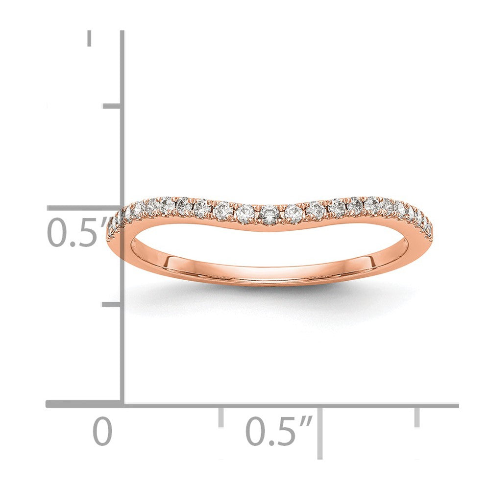 0.15ct. CZ Solid Real 14k Rose Gold Wedding Wedding Band Ring