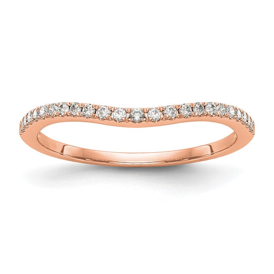 0.15ct. CZ Solid Real 14k Rose Gold Wedding Wedding Band Ring