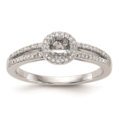 0.25ct. CZ Solid Real 14K White Gold Round Halo Engagement Ring