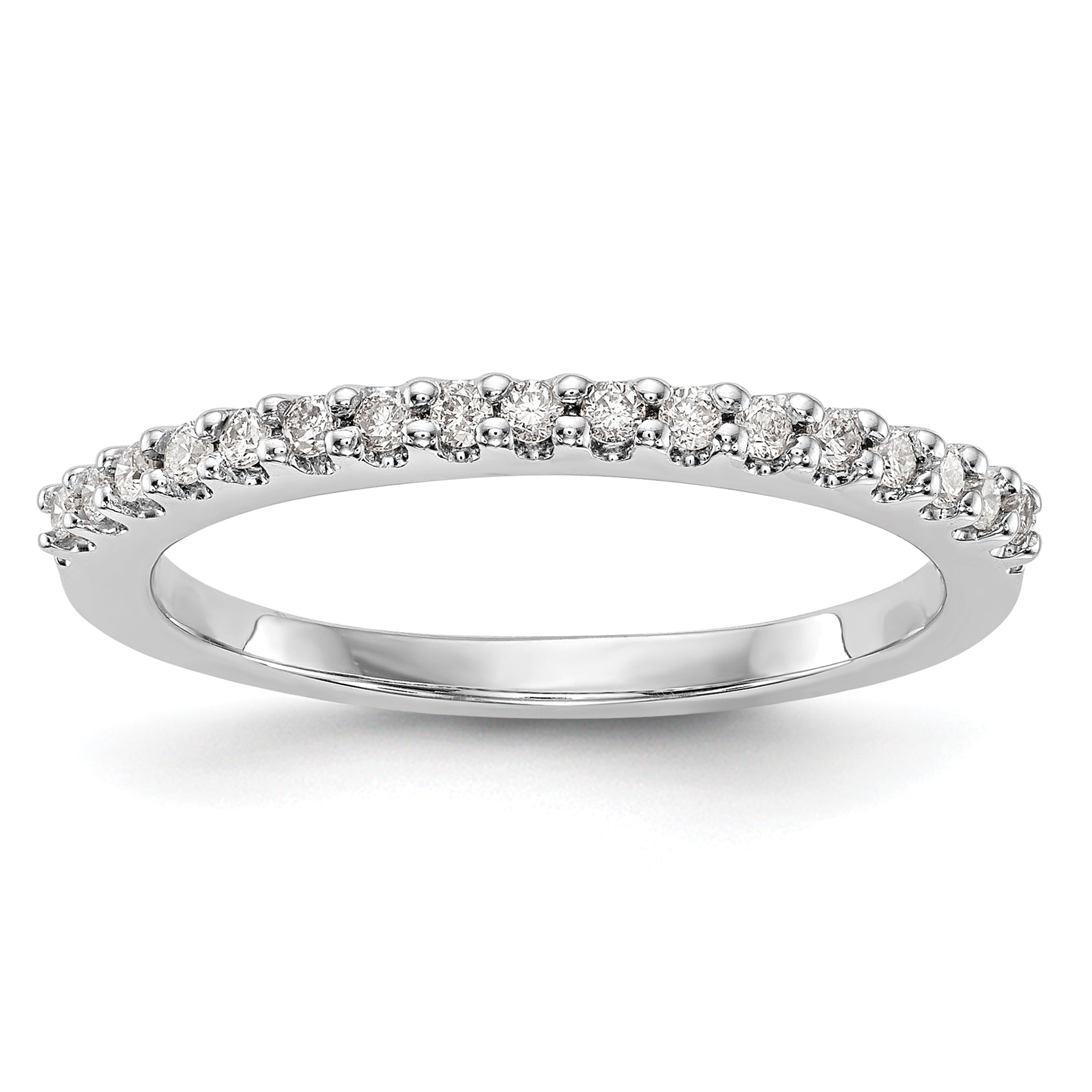 0.20ct. CZ Solid Real 14k White Gold Wedding Wedding Band Ring