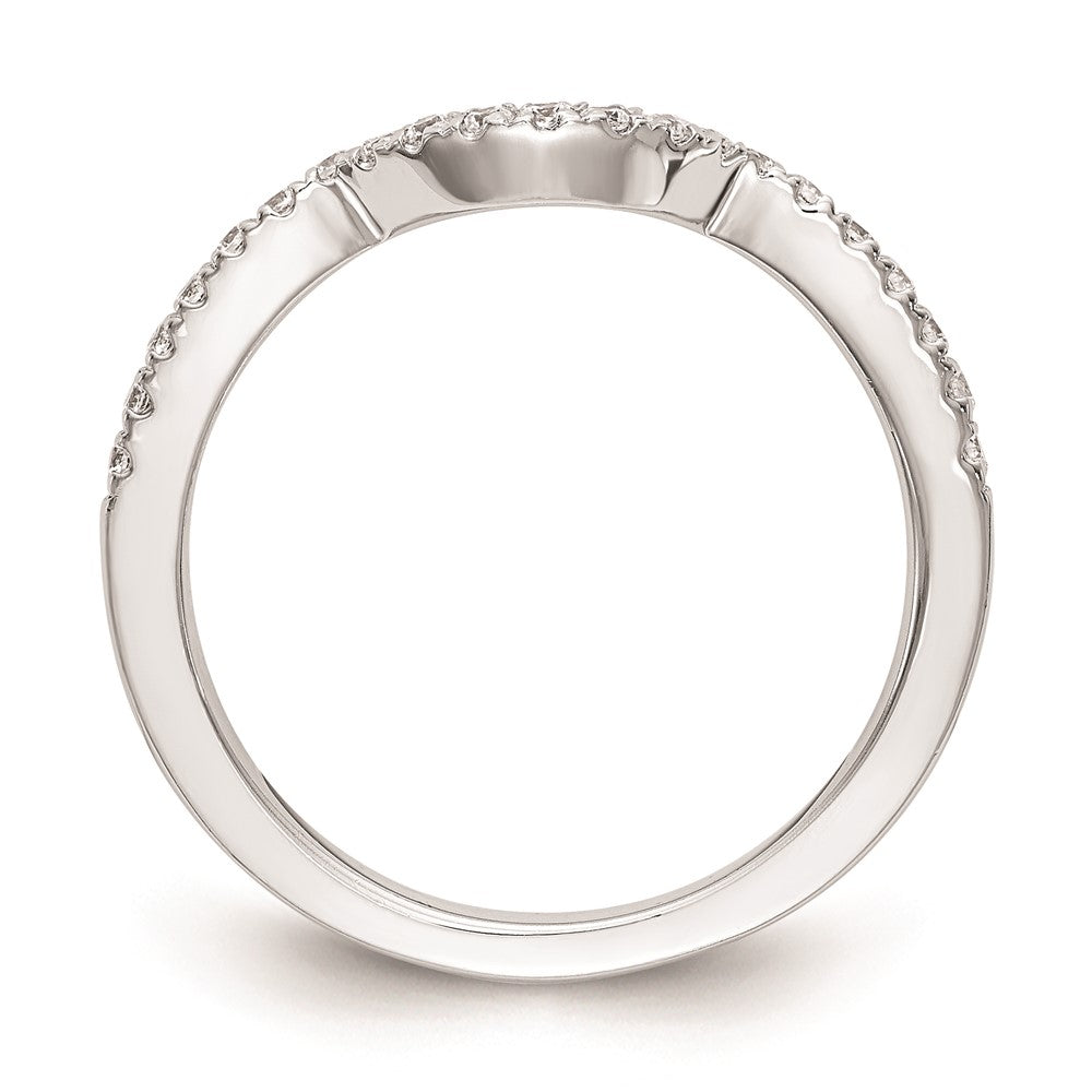 0.14ct. CZ Solid Real 14k White Gold Wedding Wedding Band Ring