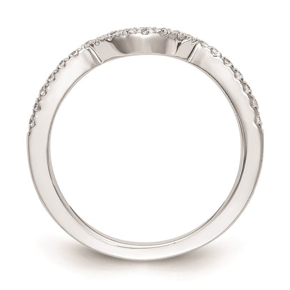 0.14ct. CZ Solid Real 14k White Gold Wedding Wedding Band Ring