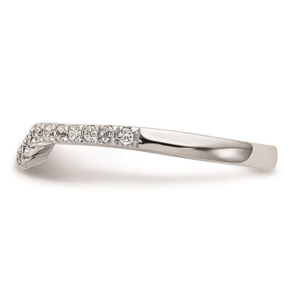 0.14ct. CZ Solid Real 14k White Gold Wedding Wedding Band Ring