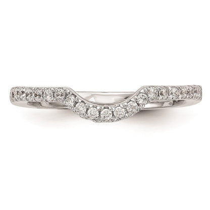 0.14ct. CZ Solid Real 14k White Gold Wedding Wedding Band Ring