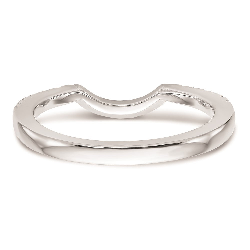 0.14ct. CZ Solid Real 14k White Gold Wedding Wedding Band Ring