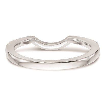 0.14ct. CZ Solid Real 14k White Gold Wedding Wedding Band Ring
