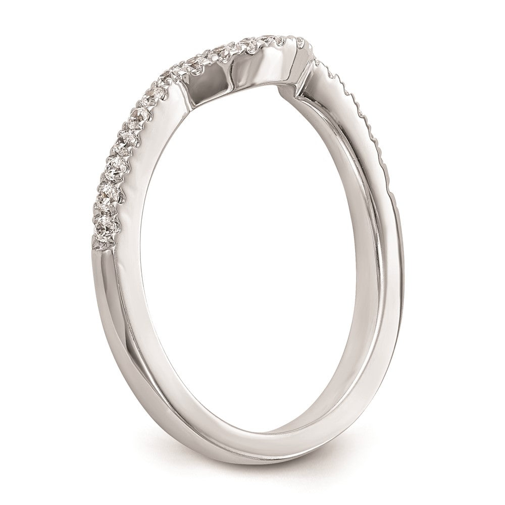 0.14ct. CZ Solid Real 14k White Gold Wedding Wedding Band Ring